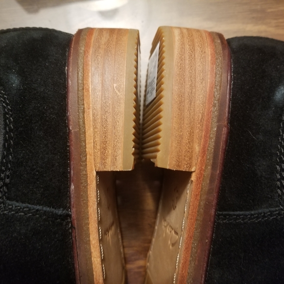 Clarks Black Suede Ankle Boots 7.5 - Picture 4 of 6